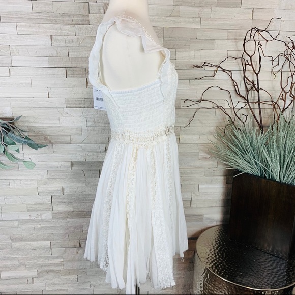Free People NWT Ivory Verona Lace Cut Out Dress - Picture 8 of 14
